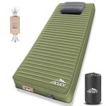 AKUDY Self Inflating Sleeping Pad with Electric Pump, 4" Ultra-Thick Memory Foam Camping Pad with Pillow, 9.5 R-Value Insulated Camping Mattress, Army Yellow