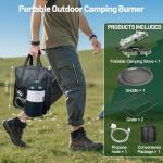 Portable Camping stove, 2 Burner Foldable Camping Stove with Griddle and Carrying Bag & Hose, 8600BTU Portable Propane Camp Stove with Ignition & 2 Adjustable Burners,for Camping Tailgating BBQ Grill