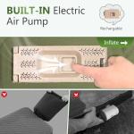 AKUDY Self Inflating Sleeping Pad with Electric Pump, 4" Ultra-Thick Memory Foam Camping Pad with Pillow, 9.5 R-Value Insulated Camping Mattress, Army Yellow