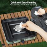 Portable Camping stove, 2 Burner Foldable Camping Stove with Griddle and Carrying Bag & Hose, 8600BTU Portable Propane Camp Stove with Ignition & 2 Adjustable Burners,for Camping Tailgating BBQ Grill