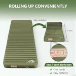 AKUDY Self Inflating Sleeping Pad with Electric Pump, 4" Ultra-Thick Memory Foam Camping Pad with Pillow, 9.5 R-Value Insulated Camping Mattress, Army Yellow