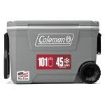 Coleman Classic Series Insulated Portable Rolling Cooler with Wheels, Leak-Resistant Outdoor Hard Cooler Keeps Ice up to 5 Days, 62-Quart