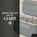 Coleman Classic Series Insulated Portable Rolling Cooler with Wheels, Leak-Resistant Outdoor Hard Cooler Keeps Ice up to 5 Days, 62-Quart