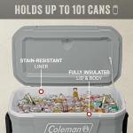 Coleman Classic Series Insulated Portable Rolling Cooler with Wheels, Leak-Resistant Outdoor Hard Cooler Keeps Ice up to 5 Days, 62-Quart