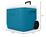 Coleman 60qt Rolling Cooler with Wheels, Insulated Portable Wheeled Chiller with Ice Retention, Made in USA
