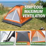 35 Person Camping Tent with Rain Fly and Carrying Bag - Lightweight Outdoor Pop Up Tents for Camping Essentials, Music Festivals, Backpacking, Hiking, or Beach Shelter by Wakeman Outdoors