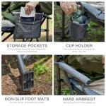 EVER ADVANCED Padded Oversized Folding Camping Chair for Adults, Heavy Duty Lawn Chair with Side Pockets, Portable Collapsible Quad Chair for Outside, Support Up to 500lbs, Grey