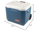 Coleman Xtreme 50qt Rolling Cooler with Wheels, Extra-Walled Insulation Keeps Ice up to 5 Days, Portable Wheeled Hard Chiller