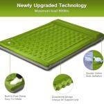 FNARMW Double Sleeping Pad Camping, Self Inflating 6'' Extra-Thick 2 Person Pillow Built-in Foot Pump Waterproof Inflatable Sleeping Mat Backpacking, Tent, Hiking, Portable Camping Pad (Yellow Grey)