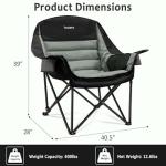 Youtanic Oversized Camping Chair, Portable Folding Camping Chairs with Side Pocket, Cup Holder and Carry Bag, Heavy Duty Outdoor Camping Chairs for Adults, Fishing, Sports, Trip, up to 400lbs, Style 4