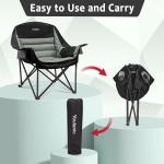 Youtanic Oversized Camping Chair, Portable Folding Camping Chairs with Side Pocket, Cup Holder and Carry Bag, Heavy Duty Outdoor Camping Chairs for Adults, Fishing, Sports, Trip, up to 400lbs, Style 4