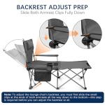 apollo walker Camping Chairs for Adults - 6 Legged Reclining Chair with Foot Rest, Adjustable 90° - 135° Beach Lounge Chair Outdoor, Folding Chairs for Outside with Detachable Pillow & Carry Bag Grey