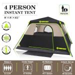 HINSTANT 4/6/8 Person Instant Tent, Waterproof Pop Up Tents for Camping with Rainfly, 60 Seconds Easy Setup, Automatic Cabin Tent for Family Camping with Expandable Carry Bag & Upgraded Ventilation