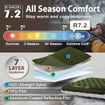 TREKOLOGY Sleeping Pad for Camping– Ultra-Lightweight, 4" Thick Camping Mat with 7.2 R-Value for All Seasons– Compact, Durable & Waterproof–Ideal for Backpacking, Hiking, and Outdoor Adventures UL R7