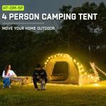 Happy Travel Camping Tent, 4/6 Person Dome Tents for Camping with Rainfly, Waterproof Clip Easy Setup Portable Family Tent with Mesh Windows, 20% More Headroom Backpacking Tents for Camping & Hiking