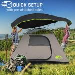 Happy Travel Camping Tent, 4/6 Person Dome Tents for Camping with Rainfly, Waterproof Clip Easy Setup Portable Family Tent with Mesh Windows, 20% More Headroom Backpacking Tents for Camping & Hiking