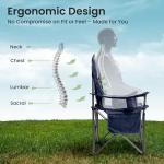 Foristrail Oversized Camping Chair Heavy Duty 500LB - Portable Folding Chair with Cooler Bag, Cup Holder & Waterproof Phone Case for Adults, Beach, Hiking, Backyard (Blue & Gray)