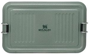 STANLEY Classic Legendary Useful Box 1.25 qt | Metal Snack and Lunch Box | Durable Stainless Steel Travel Food Storage Container | Hiking, Camping, School, or Work | BPA-Free | Hammertone Green