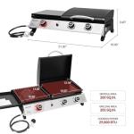 Royal Gourmet PD1305H 3-Burner Propane Gas Grill and Griddle Combo with Lid, 3-in-1 Grill Griddle Combo with 29,000 BTUs Output for Outdoor Cooking, 364 Sq. In. Cooking Area, Silver & Black