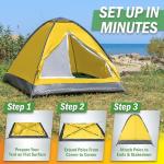 121 Person Camping Tent with Rain Fly and Carrying Bag - Lightweight Outdoor Pop Up Tents for Camping Essentials, Music Festivals, Backpacking, Hiking, or Beach Shelter by Wakeman Outdoors