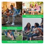 VIVOSUN Double Camping Chair, Fully Padded Folding Loveseat, Oversized Duo Chair with Cup & Wine Glass Holders, Pocket, Armrests & Carry Bag, Supports up to 500lbs, Blue & Grey