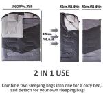 oaskys Double Sleeping Bag for Adults with 2 Pillows - Queen Size XL Waterproof Sleeping Bag for All Season Camping Hiking Backpacking 2 Person Sleeping Bags for Cold Weather & Warm