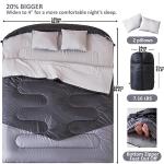 oaskys Double Sleeping Bag for Adults with 2 Pillows - Queen Size XL Waterproof Sleeping Bag for All Season Camping Hiking Backpacking 2 Person Sleeping Bags for Cold Weather & Warm