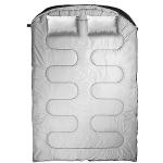 oaskys Double Sleeping Bag for Adults with 2 Pillows - Queen Size XL Waterproof Sleeping Bag for All Season Camping Hiking Backpacking 2 Person Sleeping Bags for Cold Weather & Warm