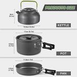 TOMSHOO Camping Cookware Mess Kit, Lightweight Backpacking Cooking Set - Alumina Camping Pots, Pans, Kettle - Outdoor Hiking Picnic Set - Carry Bag Included