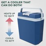 Ivation Electric Cooler & Warmer with Handle | 24 L Portable Thermoelectric Fridge for Vehicles & Trucks| 110V AC Home Power Cord & 12V Car Adapter for Camping, Travel & Picnics