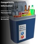 Ivation Electric Cooler & Warmer with Handle | 24 L Portable Thermoelectric Fridge for Vehicles & Trucks| 110V AC Home Power Cord & 12V Car Adapter for Camping, Travel & Picnics