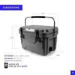 Titan Hard Ice Chest Cooler with Microban Protection - 20 Quarts (30 Can) Arctic Zone Cooler with Deep Freeze Insulation - Gray