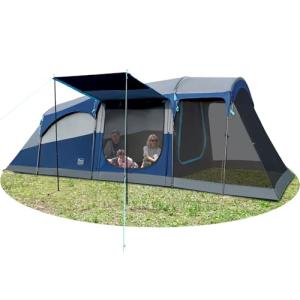 TIMBER RIDGE 8 Person Family Camping Tent with Screen Room, Double Layer Waterproof Weather Resistant Big Tunnel Tent with Rainfly Carry Bag, Large Family Tent for Outdoor Party 20ft x 8ft x 76in