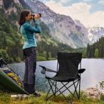 2 Pack Portable Camping Chairs Folding Lawn Chair Outdoor Lightweight Beach Chair with Cup Holder & Carry Bag for Outside Sports, Fishing, Hiking, Travel, Picnic, Backyard (Black-Dark)