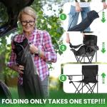 2 Pack Portable Camping Chairs Folding Lawn Chair Outdoor Lightweight Beach Chair with Cup Holder & Carry Bag for Outside Sports, Fishing, Hiking, Travel, Picnic, Backyard (Black-Dark)