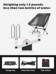 Msnaile Camping Chair, Carbon Fiber Frame 1.5 lbs Ultralight Folding Chair, Compact Portable Camp Chair for Adults, Backpacking, Hiking, Outdoor, Travel