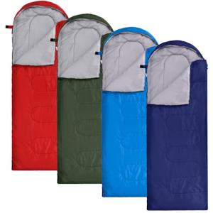 Macarrie 4 Pcs 0 Degree Camping Sleeping Bags Bulk for Adults 4 Season Warm Cold Weather Sleeping Bags with Compression Sack Lightweight Portable Waterproof for Backpacking Hiking Outdoor(Multicolor)