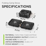 Propane 2-Burner Camping Stove with Carrying Bag, 17500 BTU Adjustable Burners, Portable Folding Gas Stove for Camping, Outdoor Cooking, Backpacking Camp Stove for BBQ, Camping Tailgating