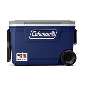 Coleman Classic Series Insulated Portable Rolling Cooler with Wheels, Leak-Resistant Outdoor Hard Cooler Keeps Ice up to 5 Days, 62-Quart
