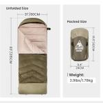 OneTigris Envelope 3 Season Sleeping Bag Extra-Wide Warm for Camping Backpacking Travel Outdoor Activities