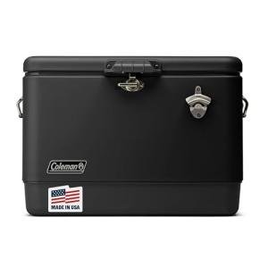 Coleman Reunion 54qt Premium Steel Belted Cooler, Portable Insulated Cooler with Latch, Handles, Drain & Bottle Opener, Great for Camping, Tailgating, Beach, Picnic, & More