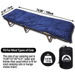 Sleeping Cot Pads (75" x 28") Portable for Camping & Hiking with Elastic Straps, Cotton Soft Thick Cot Pad,Waterproof - NavyBlue