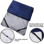 Sleeping Cot Pads (75" x 28") Portable for Camping & Hiking with Elastic Straps, Cotton Soft Thick Cot Pad,Waterproof - NavyBlue
