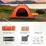 2 Person Camping Tent 4 Person Tents for Camping Windproof Tents for Camping Hiking Backpacking Traveling 2/3/4 Family People Tents for Camping Portable Tent with Carry Bag