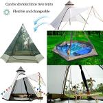12'x10'x8'Dome Camping Tent 5-6 Person 4 Season Double Layers Waterproof Anti-UV Windproof Tents Family Outdoor Camping Tent(White)
