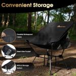 MOON LENCE Portable Camping Chair Plus, Larger & Roomier, Compact and Lightweight Still, Folding Chair for Backpacking & Hiking, 330Lbs Capacity (Black)