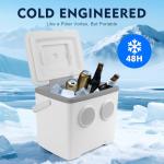Cooler with Bluetooth Speakers, 48-Hour Ice Retention Cooler with 10W Speakers, [2025 Upgrade] Portable Camping Cooler Speakers for Tailgating, Camping, Lunch