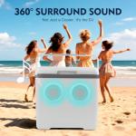 Cooler with Bluetooth Speakers, 48-Hour Ice Retention Cooler with 10W Speakers, [2025 Upgrade] Portable Camping Cooler Speakers for Tailgating, Camping, Lunch