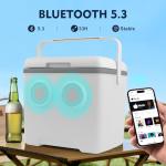 Cooler with Bluetooth Speakers, 48-Hour Ice Retention Cooler with 10W Speakers, [2025 Upgrade] Portable Camping Cooler Speakers for Tailgating, Camping, Lunch