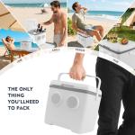 Cooler with Bluetooth Speakers, 48-Hour Ice Retention Cooler with 10W Speakers, [2025 Upgrade] Portable Camping Cooler Speakers for Tailgating, Camping, Lunch